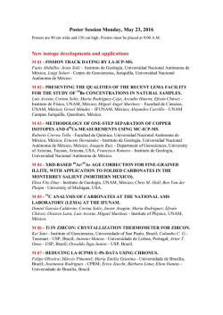 Poster Session Monday, May 23, 2016 New isotope developments