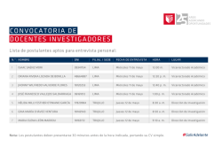 Convocatoria de Investigadores