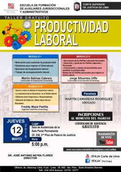 Taller Gratuito: PRODUCTIVIDAD LABORAL – Lic. Martín Salinas
