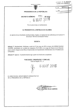 decreto 775 del 06 de mayo de 2016