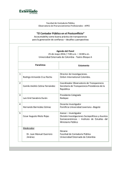 Agenda del panel - Universidad Externado de Colombia