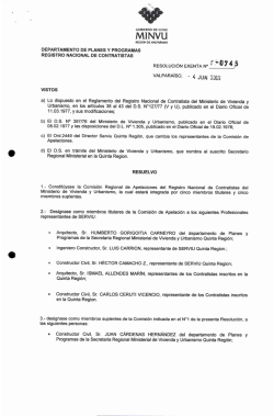 Page 1 GOBIERNO DE CHILE MINVU REGION DE VALPARAISO