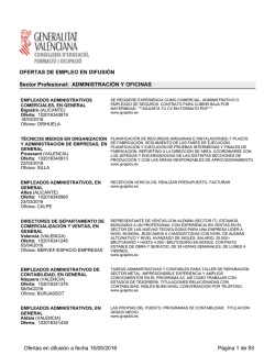 OFERTAS DE EMPLEO EN DIFUSIÓN Sector Profesional
