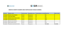ORDEN DE MERITO EXAMEN UNICO ESPECIALIDAD CIRUGIA