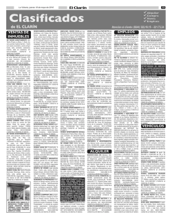 Clasificados diario El Clarín de La Victoria jueves 19 de mayo de 2016