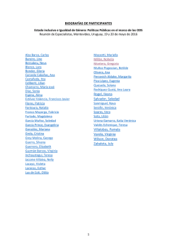 BIOGRAF&Iacute;AS DE PARTICIPANTES Rogel, Ileana Salvador, Soledad