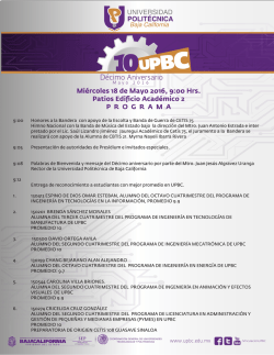 programa Aniversario UPBC - Universidad Politécnica de Baja