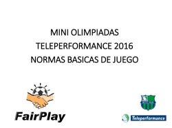 Diapositiva 1 - MINI OLIMPIADAS TELEPERFORMANCE 2016