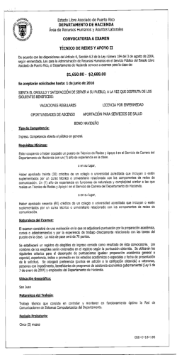 Técnico de Redes y Apoyo II - Departamento de Hacienda de
