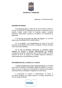 Informe final auditoria Intendencia de Maldonado