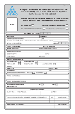 Formulario de solicitud matrícula en el RUNAP