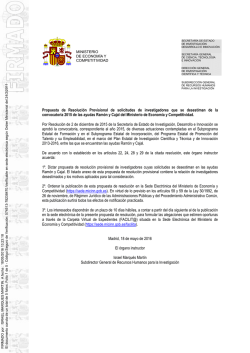 Propuesta de Resolución Provisional de
