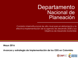 Avances y estrategia de implementación de los ODS en Colombia