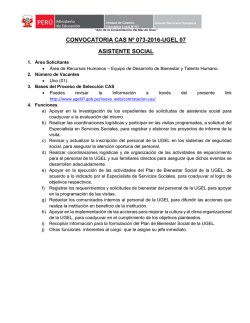 CONVOCATORIA CAS Nº 073-2016