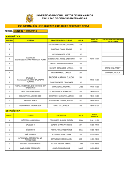 fecha :lunes 16/05/2016 - Facultad de Ciencias Matemáticas