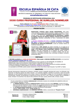 Info XXXIII Sumiller - Escuela Española de Cata