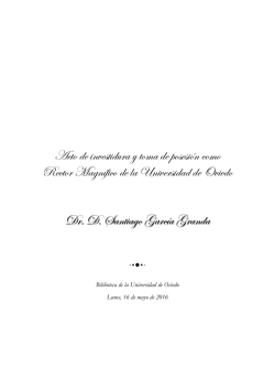 Acto de investidura y toma de posesión como Rector Magnífico de la
