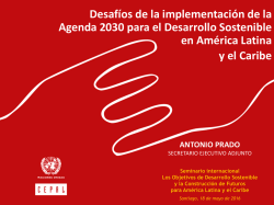 Desafíos de la implementación de la Agenda 2030 para el