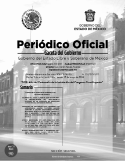 Peri&oacute;dico Oficial del Gobierno del Estado Libre y Soberano de M&eacute;xico