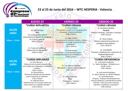 º 23 al 25 de Junio del 2016 – WTC HESPERIA