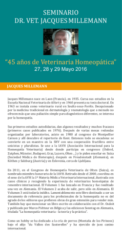 SEMINARIO DR. VET. JACQUES MILLEMANN “45 años de