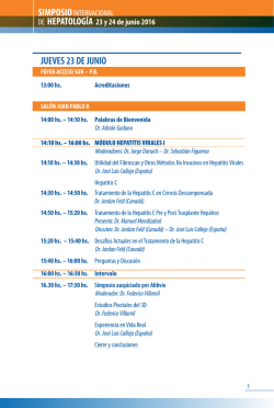 jueves 23 de junio - Simposio Internacional de Hepatología 2016