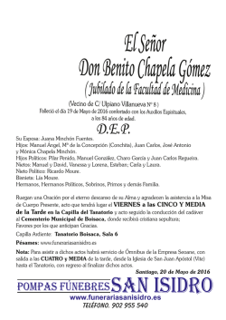 Benito Chapela Gómez 20-5-2016 Santiago