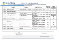 Padr&oacute;n de Proveedores