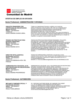 OFERTAS DE EMPLEO EN DIFUSIÓN Sector Profesional