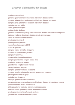 Comprar Galantamine Sin Receta