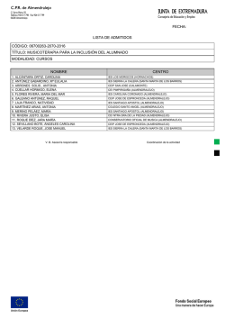 Lista de admitidos - CPR de Almendralejo