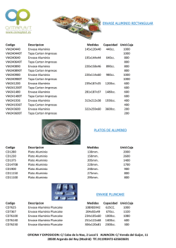 ENVASE ALUMINIO RECTANGULAR www.osmaplast.es Codigo