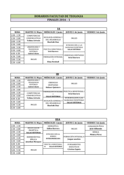 IB HORARIOS FACULTAD DE TEOLOGIA FINALES 2016