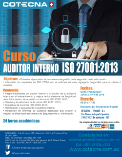Curso Auditor Interno ISO 27001:2013