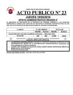 acto publico nº 23 - Gobierno de la Provincia de Córdoba