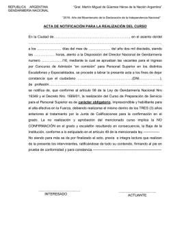memorandum nro - Gendarmeria Nacional