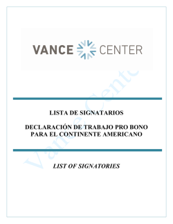lista de signatarios declaración de trabajo pro bono para el
