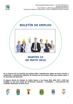 Ofertas de Empleo Privado a 24 de Mayo de 2016