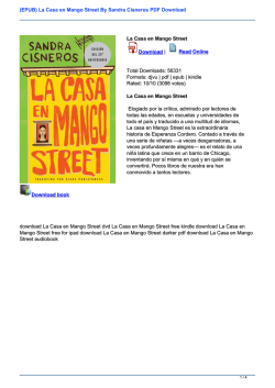 (EPUB) La Casa en Mango Street By Sandra Cisneros PDF Download