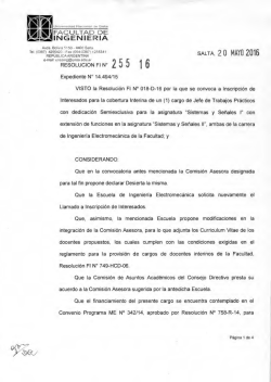 Resolución 255-D-16 - Universidad Nacional de Salta