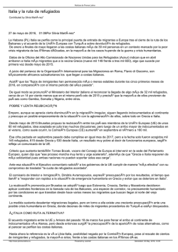 Italia y la ruta de refugiados