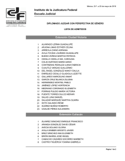 Lista de admitidos Cd. Victoria y Culiacán