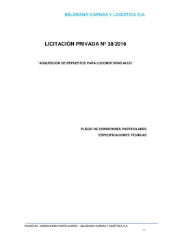 Pliego de condiciones Particulares LP 38-2016