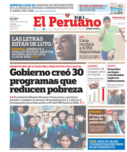 Gobierno creó 30 programas que reducen pobreza - Peruana