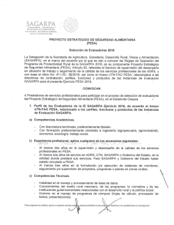 CONVOCATORIA :: PESA - Selección de Evaluadores 2016