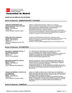 Ofertas de Empleo en difusión Comunidad de Madrid a 24 de Mayo