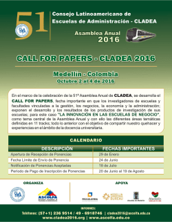 call for papers - Asamblea Cladea 2016
