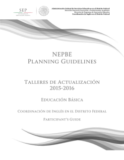 NEPBE Planning Guidelines