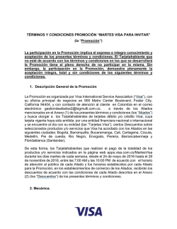 TÉRMINOS Y CONDICIONES PROMOCIÓN “MARTES VISA PARA