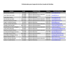 Listado de profesionales para inspecciones en Gas LP